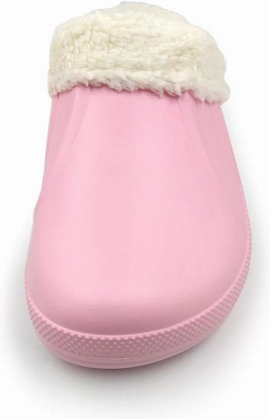 Amoji Fur Lined Clogs Fleece Garden Slippers House Home Winter Clogs Shoes