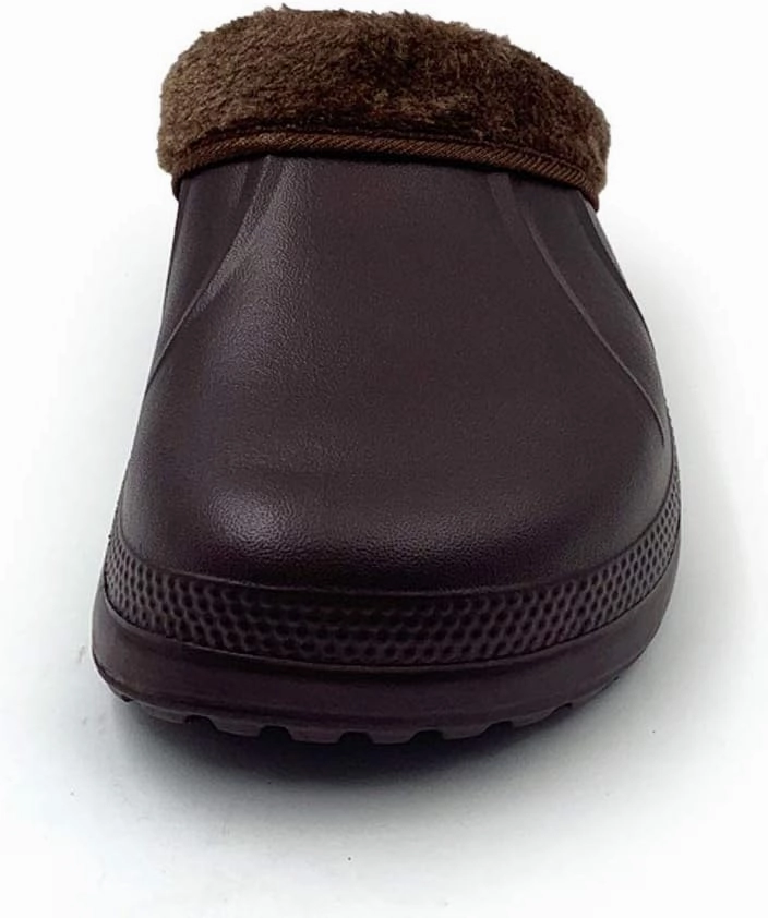 Amoji Fur Lined Clogs Fleece Garden Slippers House Home Winter Clogs Shoes