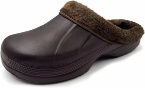 Amoji Fur Lined Clogs Fleece Garden Slippers House Home Winter Clogs Shoes