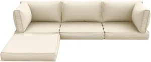 Amopatio Outdoor Cushions, Patio Furniture Replacement Cushions, Cushions for Outdoor Furniture, Waterproof & Fade Resistant(Cushion Cores & Covers, Cream)