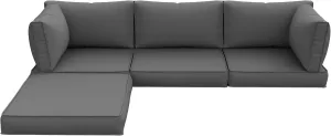 Amopatio Patio Furniture Cushions, Replacement Outdoor Cushions for 4-Seat Patio Furniture, Waterproof Cushions for Outdoor Sectional Sofa Couch(Dark Grey)