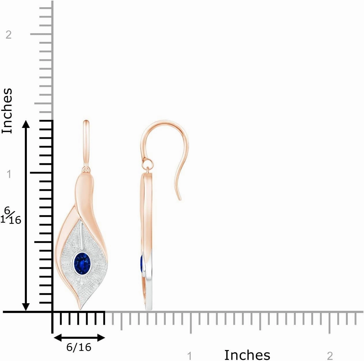 ANGARA Natural Bezel Set Sapphire Calla Lily Drop Earrings in 14K Solid Gold/Platinum | September Birthstone, Birthday, Engagement, Anniversary, Wedding Jewelry Gift for Women