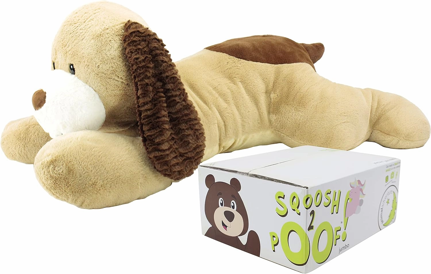Animal Adventure | Sqoosh2Poof Giant, Cuddly, Ultra Soft Plush Stuffed Animal with Bonus Interactive Surprise - 44" Dog
