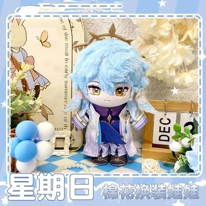 Anime Figure Plush Doll, 8“ Soft Stuffed Dress Up Doll with Clothes, Feixiao Sunday Acheron Plush for Fans Gift (Sunday)