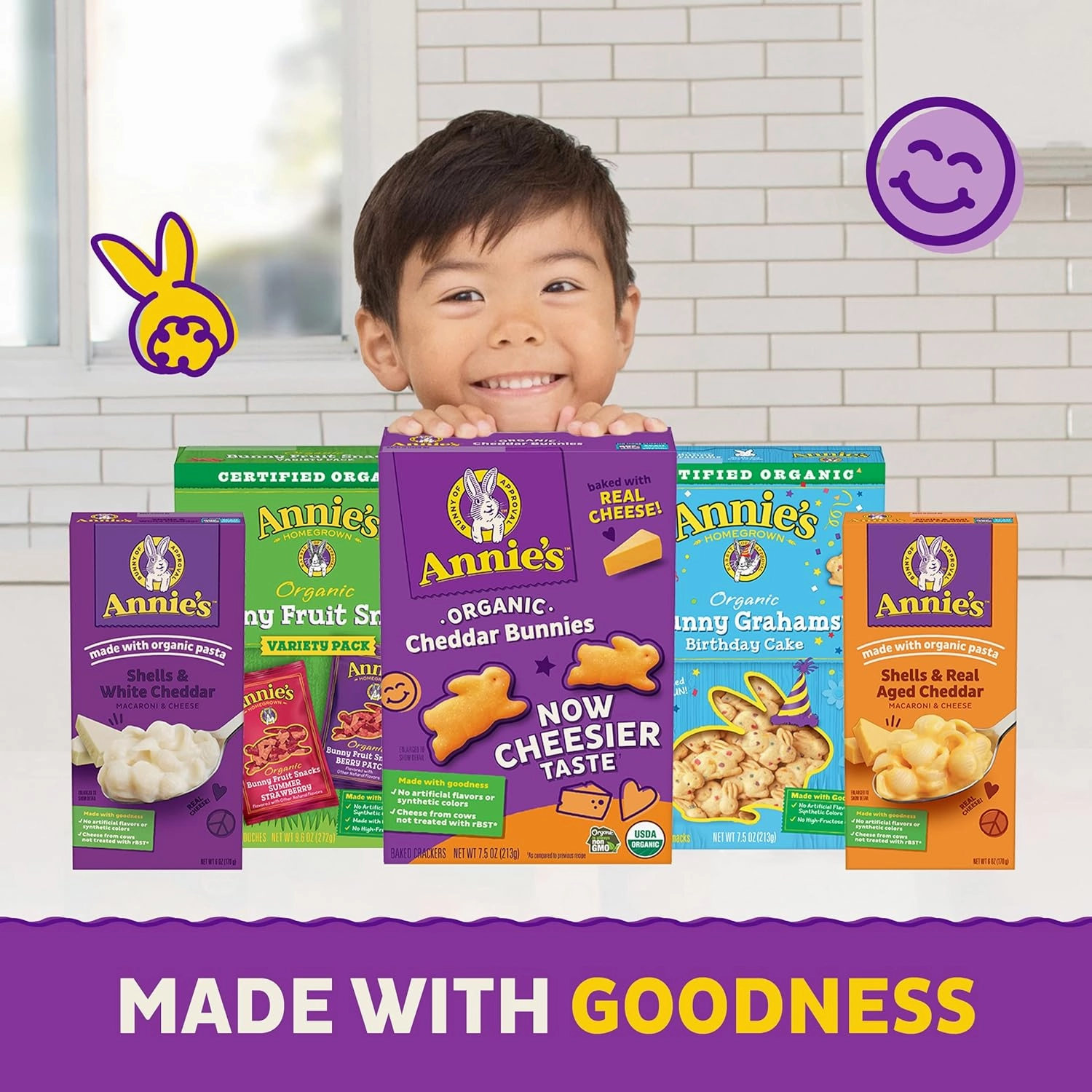 Annie's Yummy Bunnies and Cheddar, Mac and Cheese Made with Organic Pasta, 6 oz (Pack of 12)