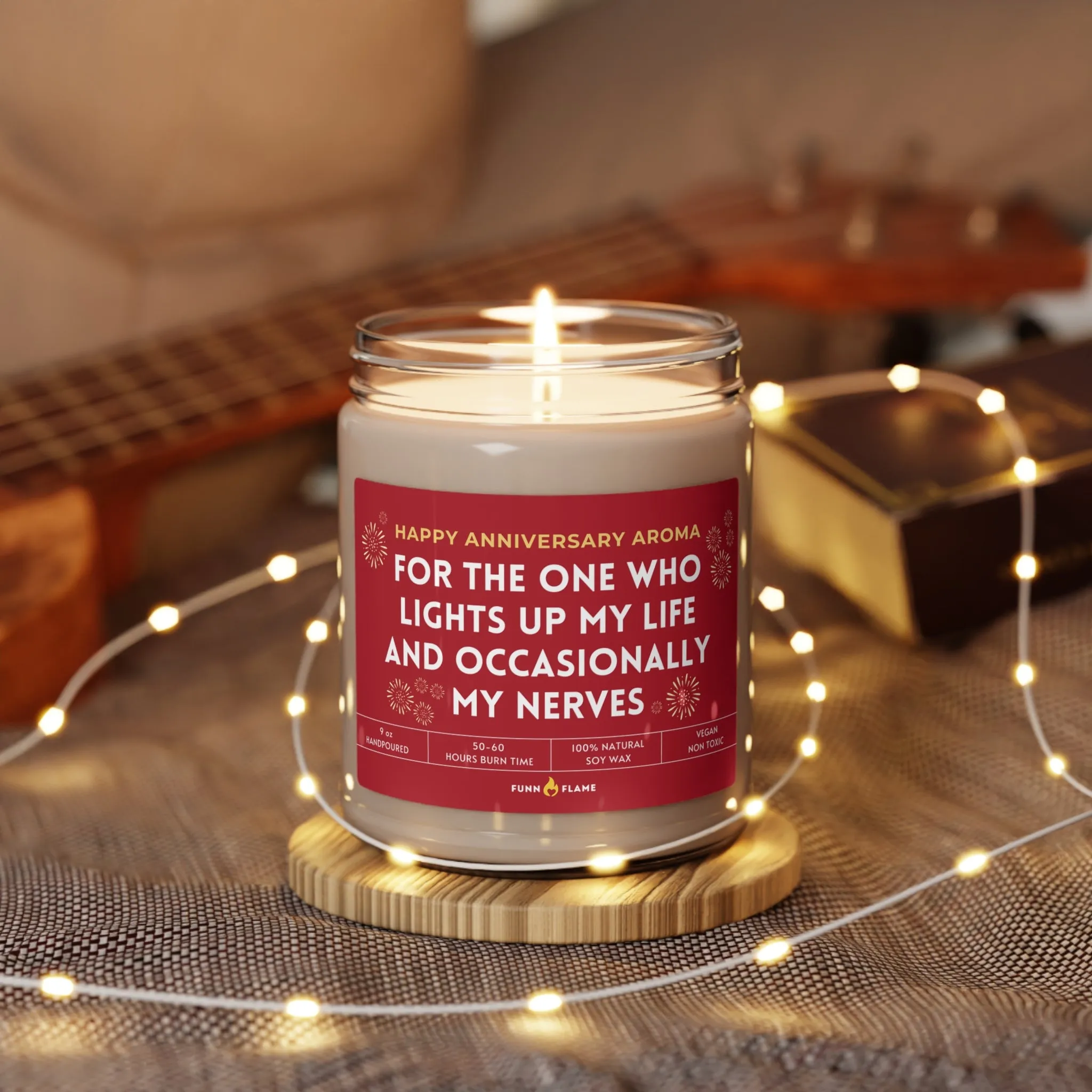 Anniversary Gift Funny Candle, Gift for Him/Her, Valentines Candle Red Love Romantic Gift, 100% Vegan Soy Wax Candle Eco-Friendly Long-Lasting Candle