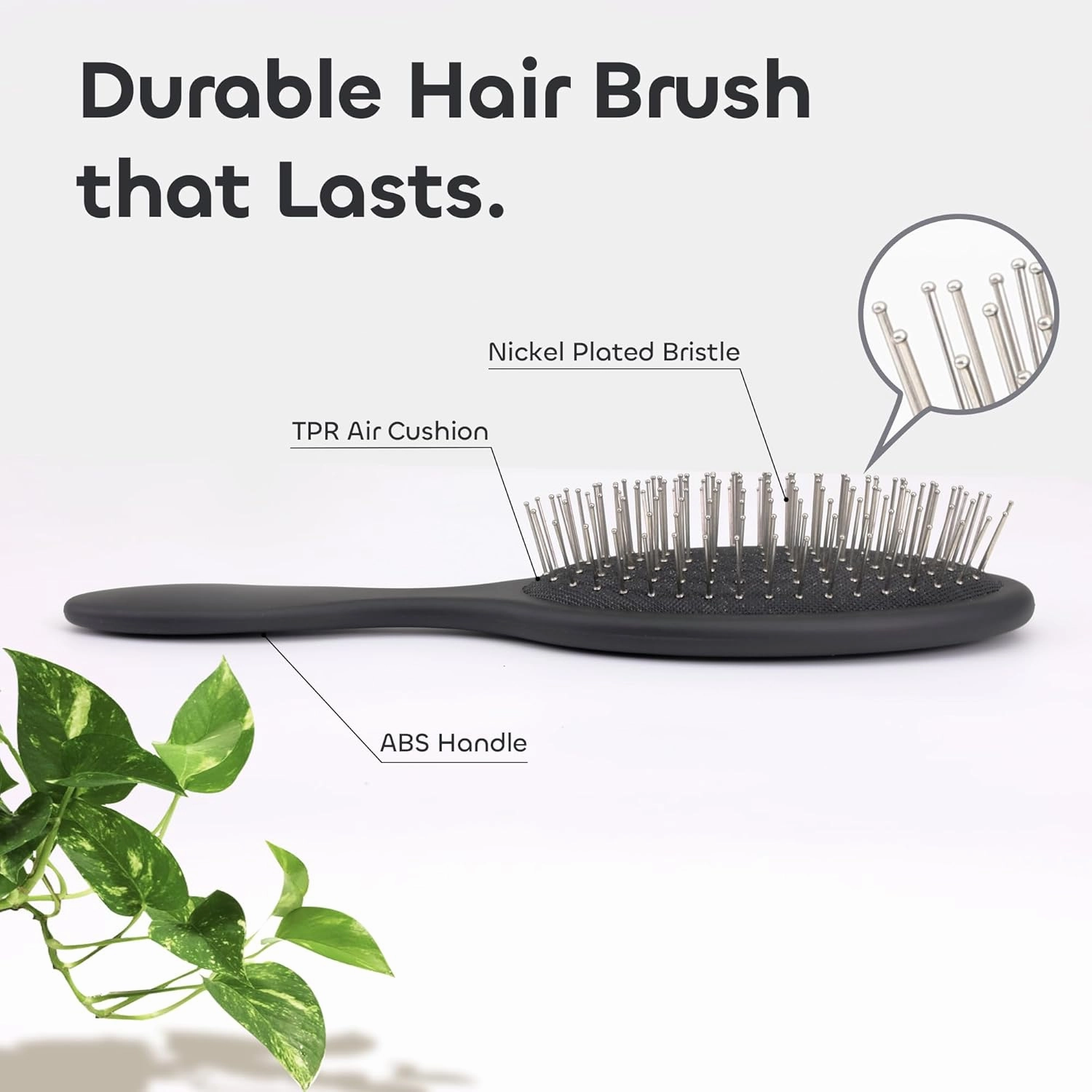 Anti-Static Hair Brush Oval, Stainless-Steel Bristles Detangler for Wigs & Hair, ABS Handle (Tektite Black   Blue, Couple)