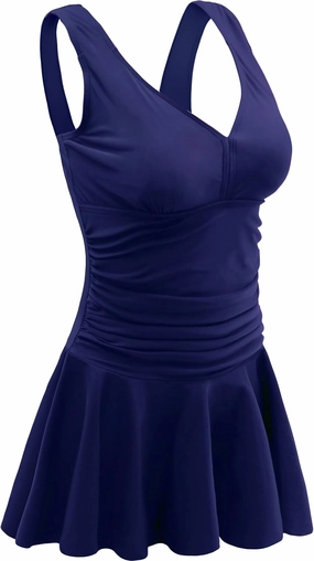 AONTUS Plus Size Hawaiin Swimsuits for Women Swimwear Long Torso Tummy Control Swimdress