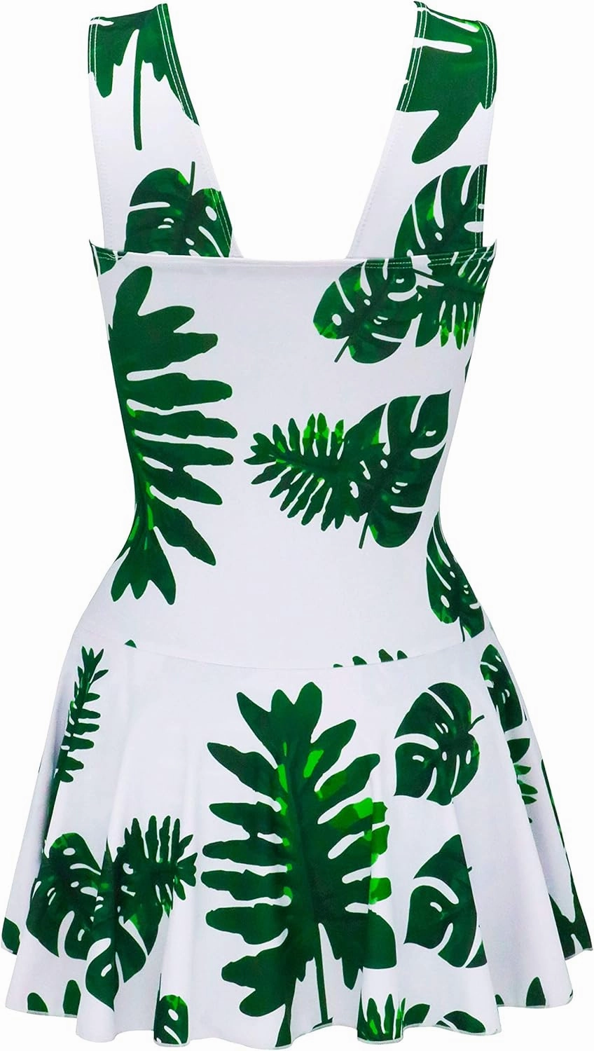 AONTUS Plus Size Hawaiin Swimsuits for Women Swimwear Long Torso Tummy Control Swimdress