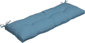 Arden Selections Outdoor Plush Modern Tufted Bench Cushion, 48 x 18, Water Repellent, Fade Resistant, Tufted Bench Cushion for Bench and Swing 48 x 18, French Blue Texture