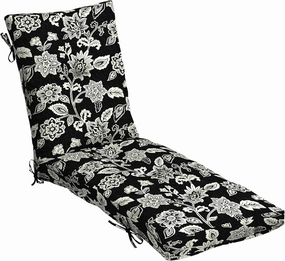Arden Selections Outdoor Plush Modern Tufted Chaise Cushion, 76 x 22, Water Repellent, Fade Resistant, Tufted Cushion for Chaise Lounger 76 x 22, Ashland Black Jacobean
