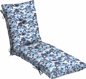 Arden Selections Outdoor Plush Modern Tufted Chaise Cushion, 76 x 22, Water Repellent, Fade Resistant, Tufted Cushion for Chaise Lounger 76 x 22, Blue Garden Floral