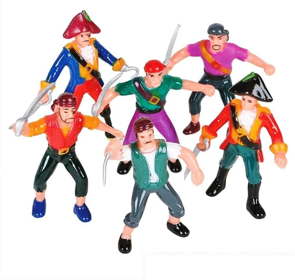 ArtCreativity Pirate Action Figures - Pack of 12 - Pirate Plastic Figures in Assorted Poses - Fun Pirates Figurines Party Favors and Prizes for Kids Ages 3-5 5-7