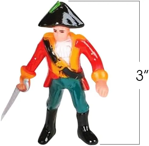 ArtCreativity Pirate Action Figures - Pack of 12 - Pirate Plastic Figures in Assorted Poses - Fun Pirates Figurines Party Favors and Prizes for Kids Ages 3-5 5-7