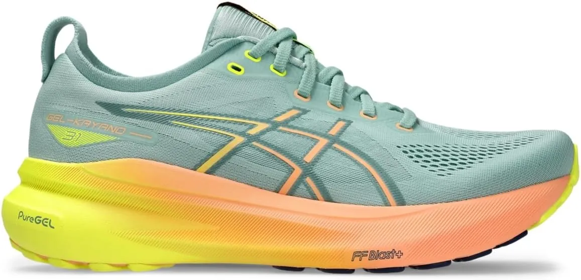 Asics Men's Gel-Kayano 31 Running Shoes, 11.5, Light Celadon/Safety Yellow