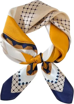 Aufeel Women's 100% Pure Mulberry Silk Small Square Scarf - Neckerchief Women - Silk Headscarf - 21" x 21"