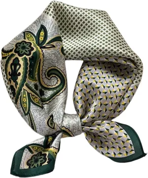 Aufeel Women's 100% Pure Mulberry Silk Small Square Scarf - Neckerchief Women - Silk Headscarf - 21" x 21"