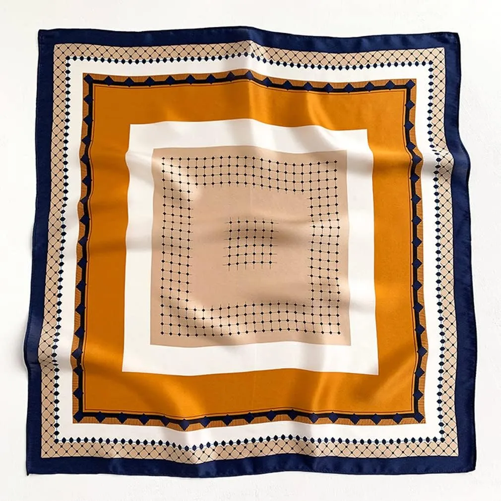Aufeel Women's 100% Pure Mulberry Silk Small Square Scarf - Neckerchief Women - Silk Headscarf - 21" x 21"