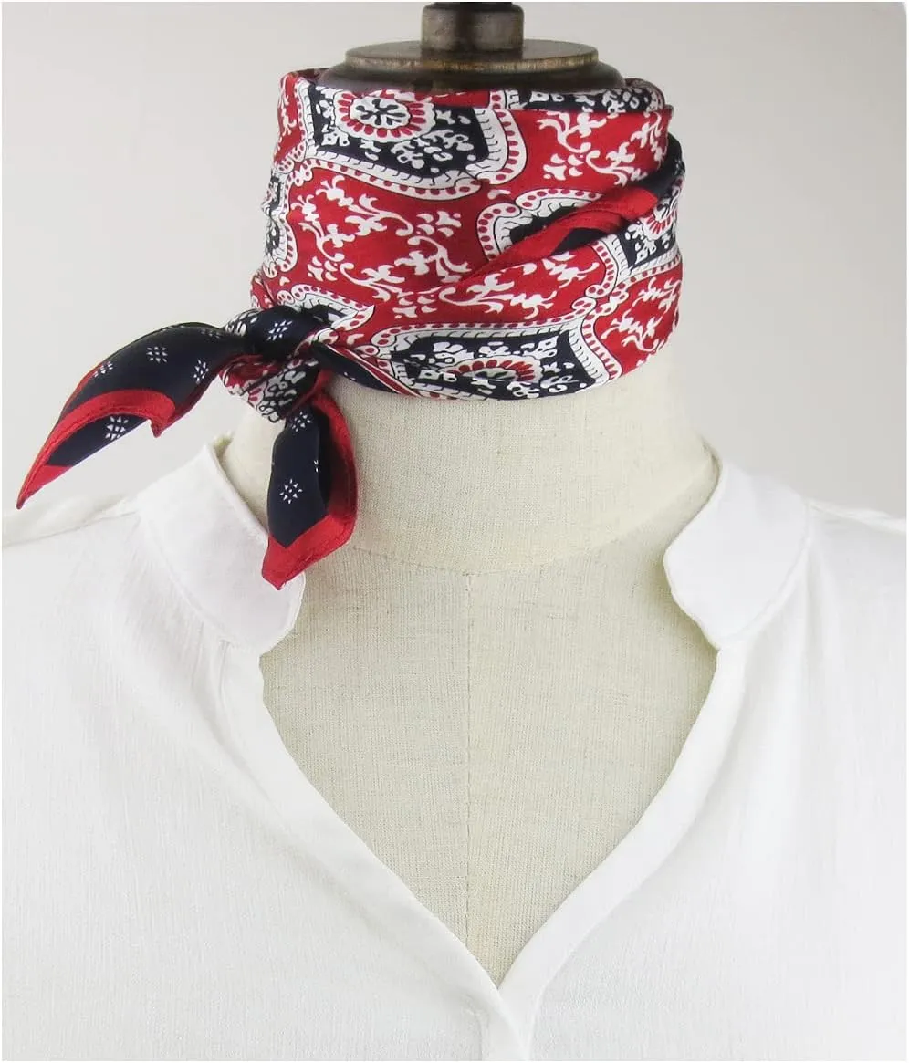 Aufeel Women's 100% Pure Mulberry Silk Small Square Scarf - Neckerchief Women - Silk Headscarf - 21" x 21"