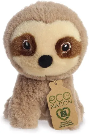 AURORA, 35081, Eco Nation Mini Sloth, 5In, Soft Toy, Brown