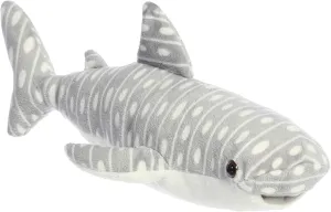 Aurora® Adorable Flopsie™ Whale Shark Stuffed Animal - Playful Ease - Timeless Companions - Grey 12 Inches