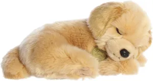 Aurora® Adorable Miyoni® Tots Sleepy Golden Retriever Pup Stuffed Animal - Lifelike Details Make a Cherished Companion - Perfect for Decorating Bedrooms or Classrooms - Brown 10 Inches
