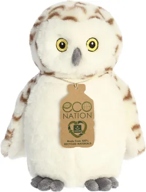 Aurora® Eco-Friendly Eco Nation™ Snowy Owl Stuffed Animal - Environmental Consciousness - Recycled Materials - White 9 Inches