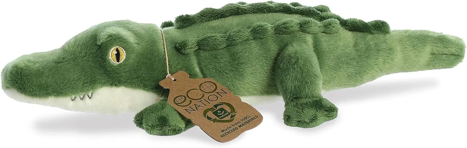 Aurora® Responsibly Made Eco Nation™ Alligator Stuffed Animal - Ideal for Playtime Adventures - Perfect for Birthdays or Just Because - Green 14 Inches