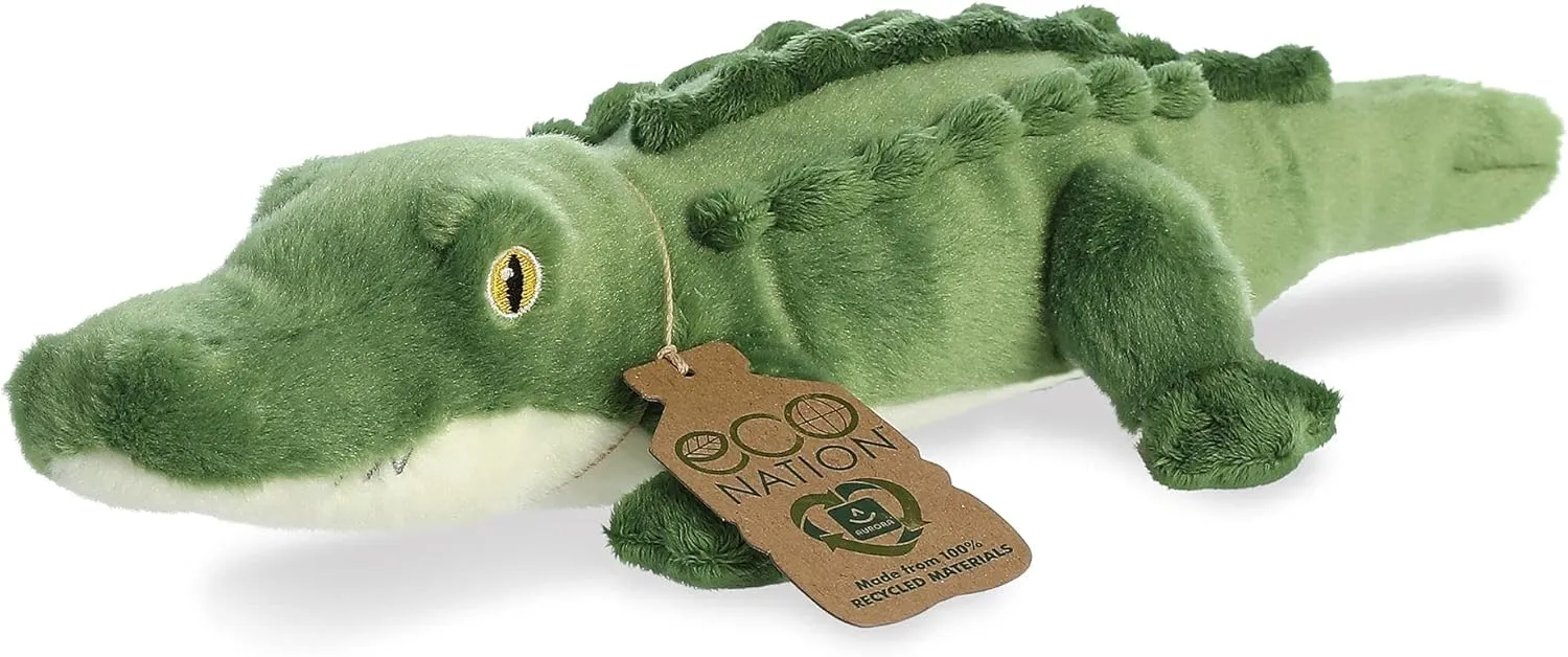 Aurora® Responsibly Made Eco Nation™ Alligator Stuffed Animal - Ideal for Playtime Adventures - Perfect for Birthdays or Just Because - Green 14 Inches