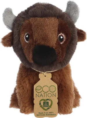 Aurora® Responsibly Made Eco Nation™ Bison Stuffed Animal - Ideal for Playtime Adventures - Perfect for Birthdays or Just Because - Brown 5 Inches