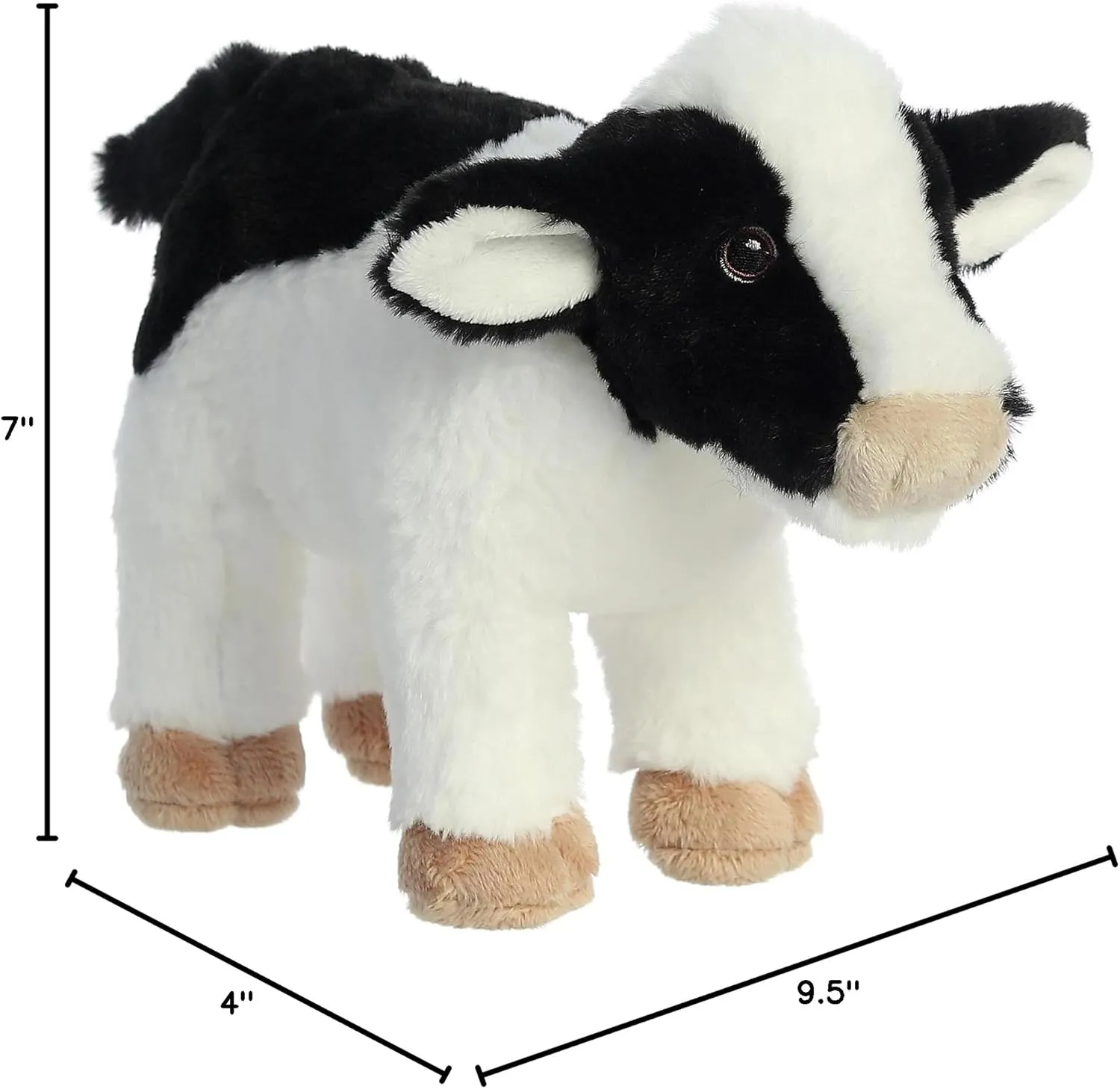 Aurora® Responsibly Made Eco Nation™ Cow Stuffed Animal - Ideal for Playtime Adventures - Perfect for Birthdays or Just Because - White 10 Inches