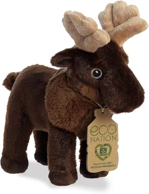 Aurora® Responsibly Made Eco Nation™ Moose Stuffed Animal - Ideal for Playtime Adventures - Perfect for Birthdays or Just Because - Brown 10 Inches