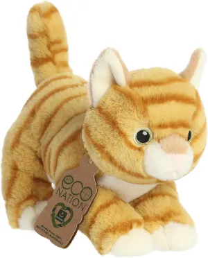 Aurora® Responsibly Made Eco Nation™ Orange Tabby Stuffed Animal - Ideal for Playtime Adventures - Perfect for Birthdays or Just Because - Orange 8.5 Inches