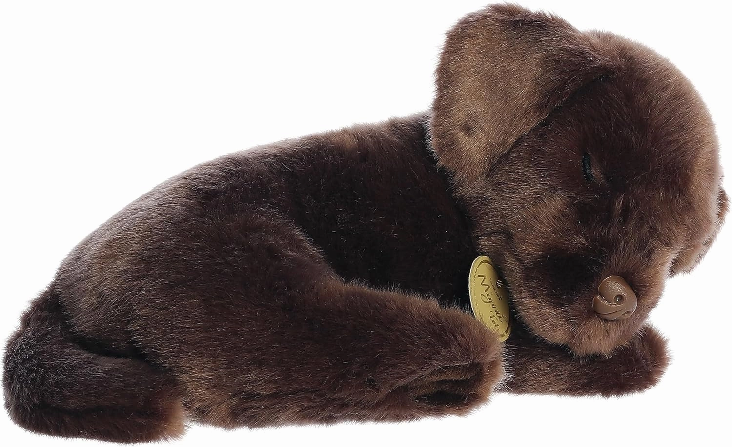 Aurora® Adorable Miyoni® Tots Sleepy Chocolate Lab Pup Stuffed Animal - Lifelike Details Make a Cherished Companion - Perfect for Decorating Bedrooms or Classrooms - 10 Inches