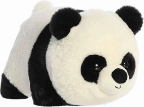 Aurora® Adorable Spudsters™ Pei Panda™ Stuffed Animal - Round Shape Makes for Comforting Cuddles for Kids All Ages and Animal Loving Adults - Black 10 Inches