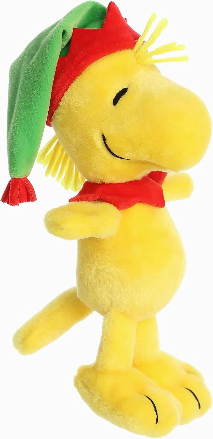 Aurora® Festive Peanuts® Elf Woodstock Stuffed Animal - Officially Licensed Toys for All Snoopy Fans - Perfect for Holiday Decorations or Gifts - Yellow 10 Inches