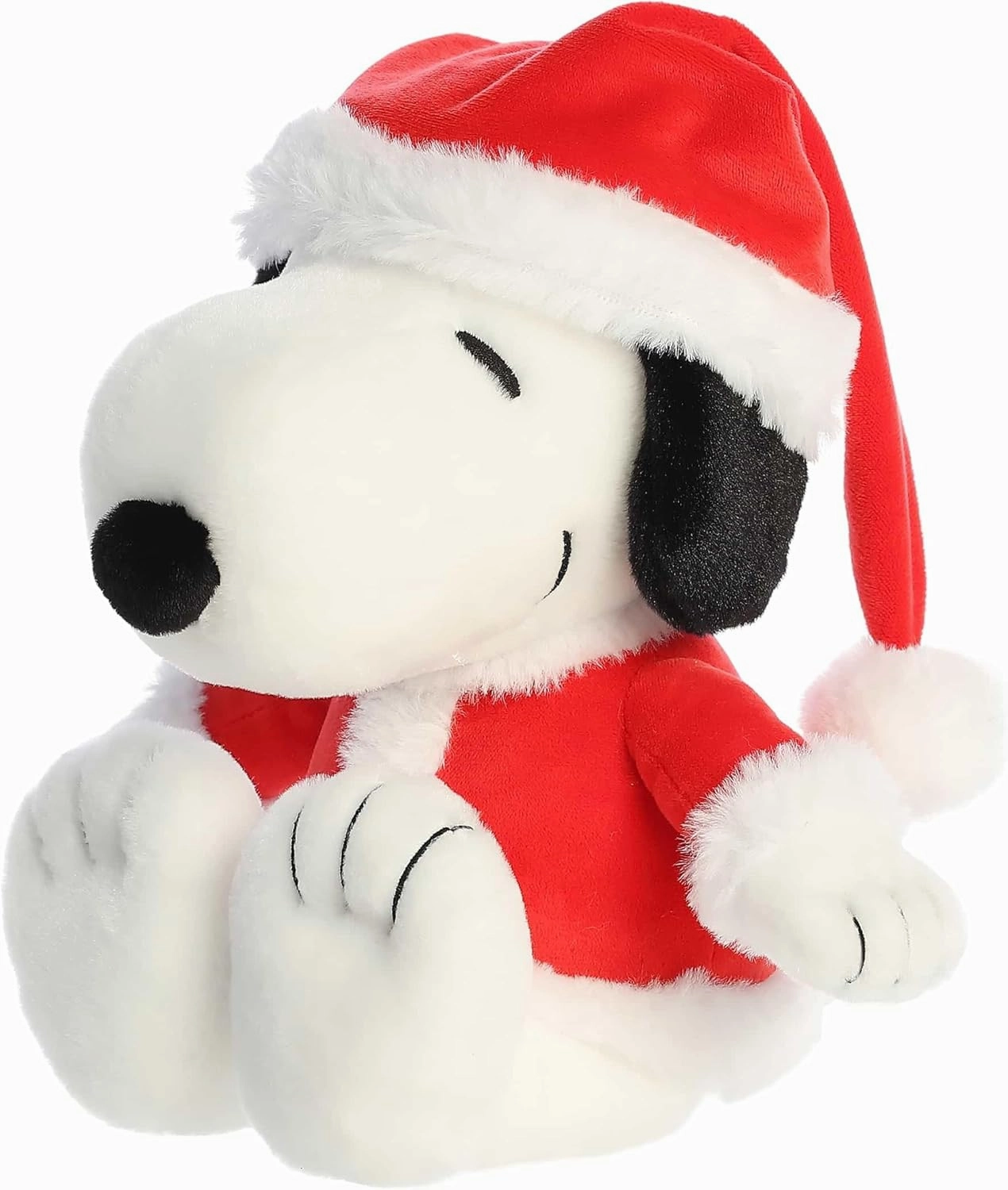 Aurora® Festive Peanuts® Santa Snoopy Stuffed Animal - Officially Licensed Toys for All Snoopy Fans - Perfect for Holiday Decorations or Gifts - White 12 Inches