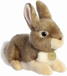 Aurora® Realistic Miyoni® Eastern Cottontail Rabbit Stuffed Animal - Lifelike Detail - Cherished Companionship - Brown 11 Inches