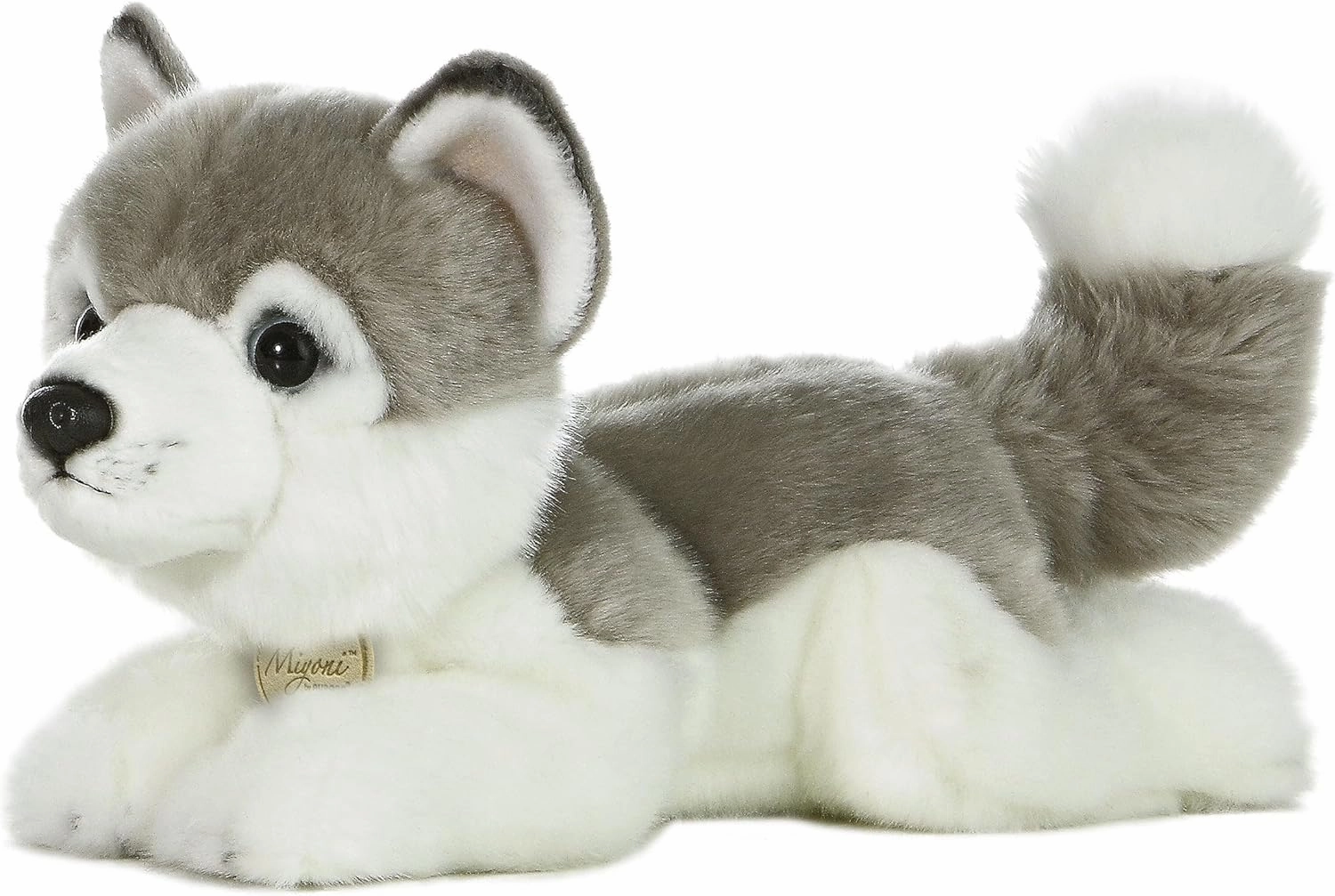 Aurora® Realistic Miyoni® Husky Stuffed Animal - Lifelike Detail - Cherished Companionship - Gray 11 Inches