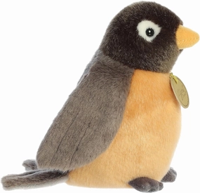 Aurora® Realistic Miyoni® Robin Stuffed Animal - Lifelike Details Make a Cherished Companion - Perfect for Decorating Bedrooms or Classrooms - Black 6.5 Inches
