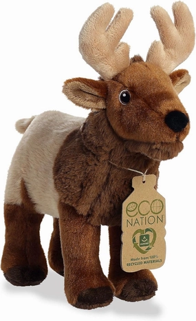 Aurora® Responsibly Made Eco Nation™ Elk Stuffed Animal - Ideal for Playtime Adventures - Perfect for Birthdays or Just Because - Brown 10.5 Inches