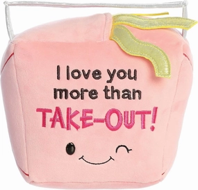 Aurora® Witty JUST Sayin'™ I Love You More Than Takeout™ Stuffed Animal - Expressive Characters - Quirky Gift Ideas - Pink 9 Inches