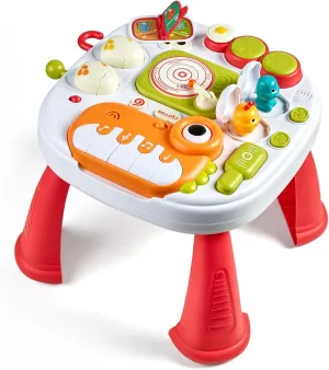 Baby Activity Table Learning & Fun,Keyboard Musical Toy and Detachable Red Legs Activity Table for Toddlers 18 Months, Educational Interactive Toys for 1 2 3 Year Old Kids Boys Girls Gifts