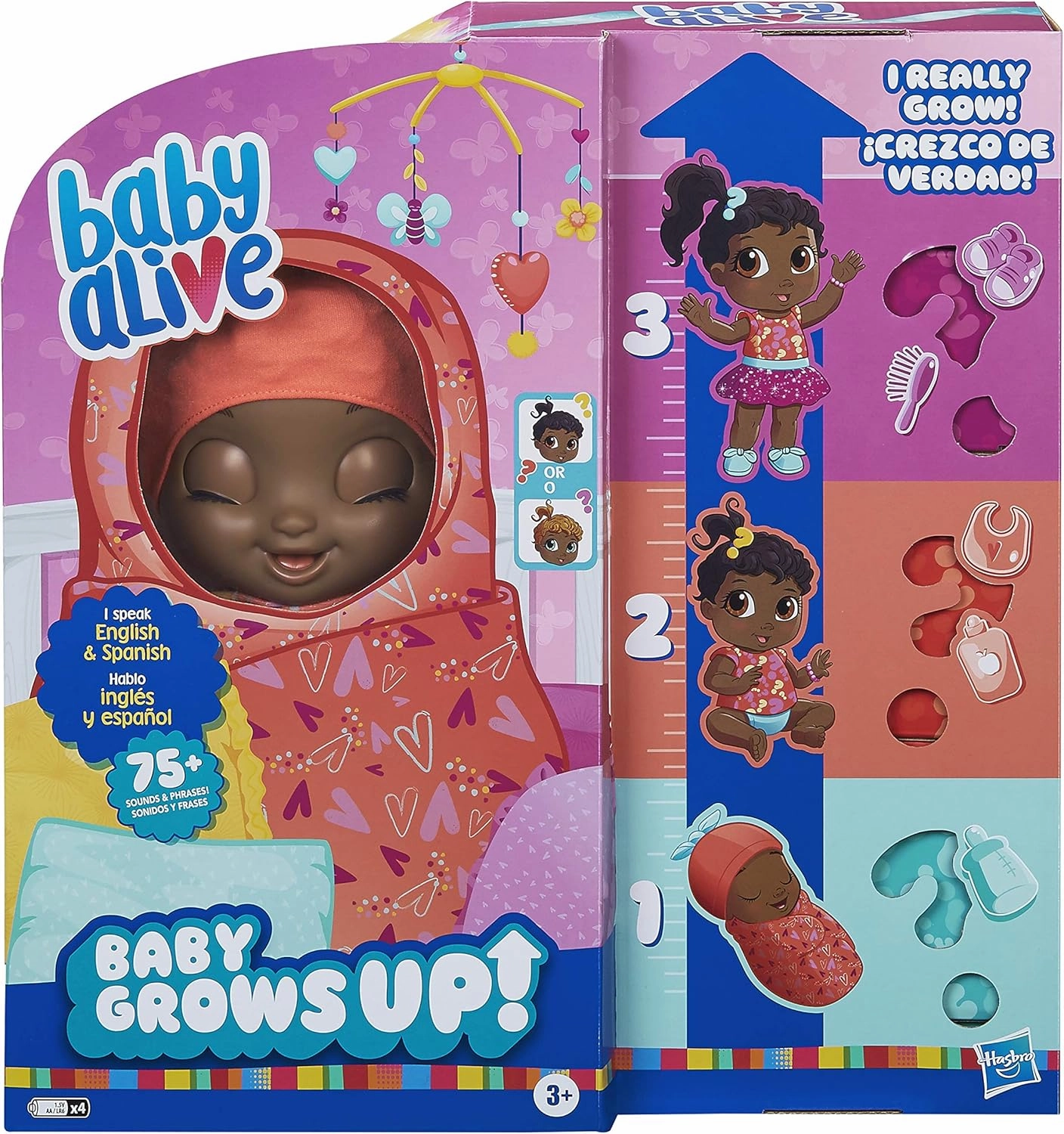 Baby Alive Baby Grows Up (Sweet) - Sweet Blossom or Lovely Rosie, Growing and Talking Baby Doll, Toy with 1 Surprise Doll and 8 Accessories