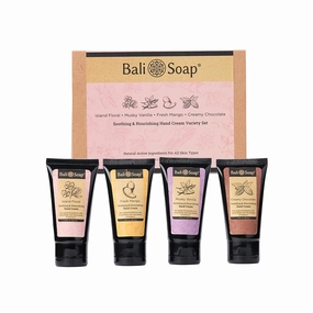 Bali Soap - Hand Cream Island Floral - 4-Piece Set Soothing and Nourishing 1.7 fl oz each