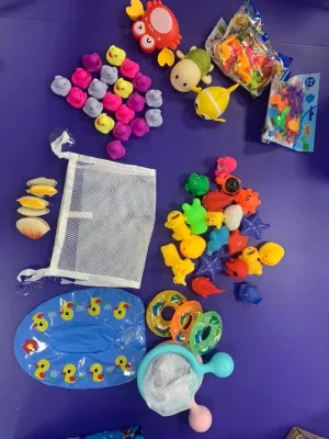 Bath Toys for Kids Ages 3-5, Water Table Bathtub Beach Pool Toy, Mini Ducks Silicone Ocean Dinosaur Animal Suction Cup, Birthday Party Gifts for Toddlers 4-8 8-12 Boys Girls (78)
