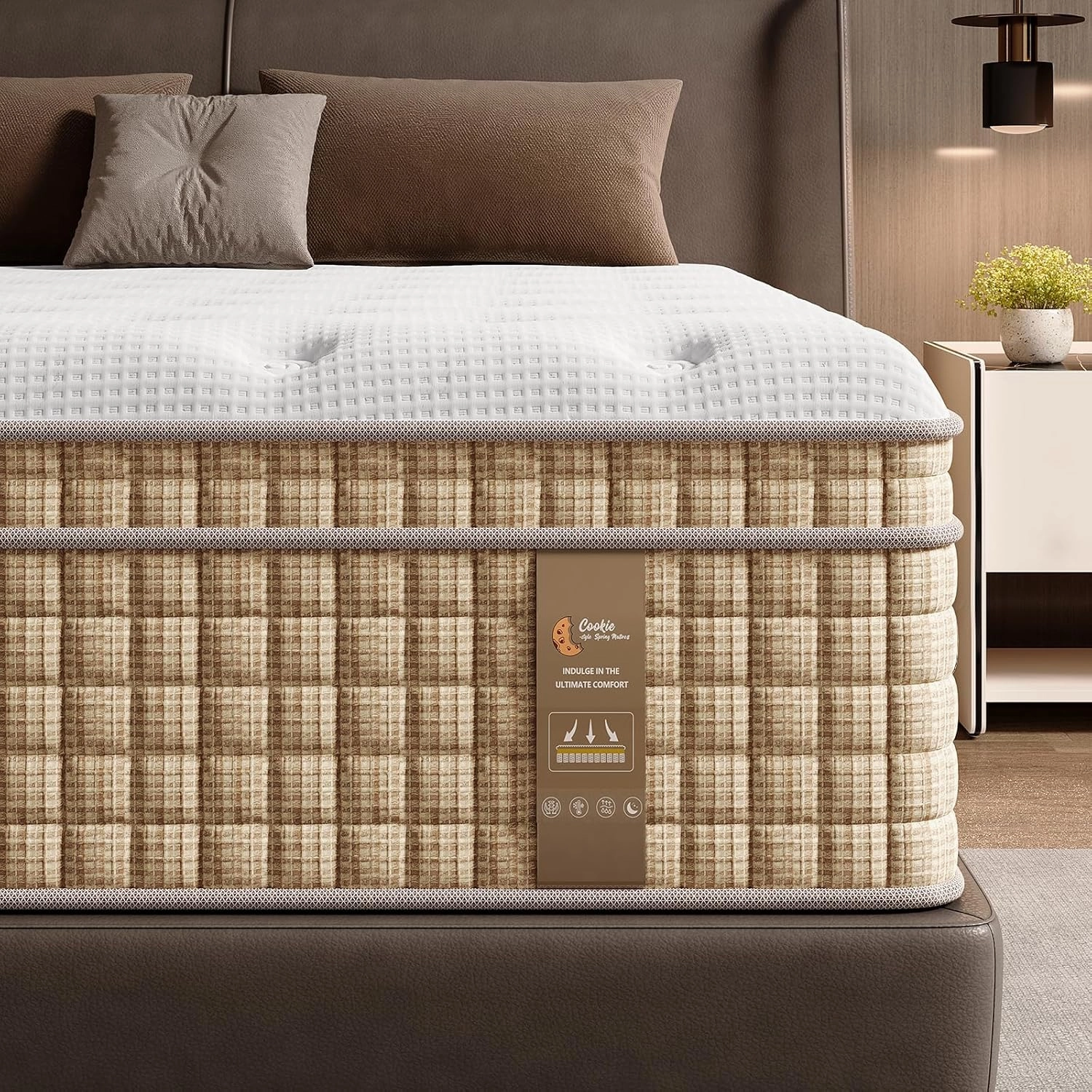 BedStory King Mattress 12 Inch Hybrid Plush Mattresses Gel Memory Foam & Pocket Spring Bed for Back Pain Relief, Fiberglass-Free, CertiPUR-US