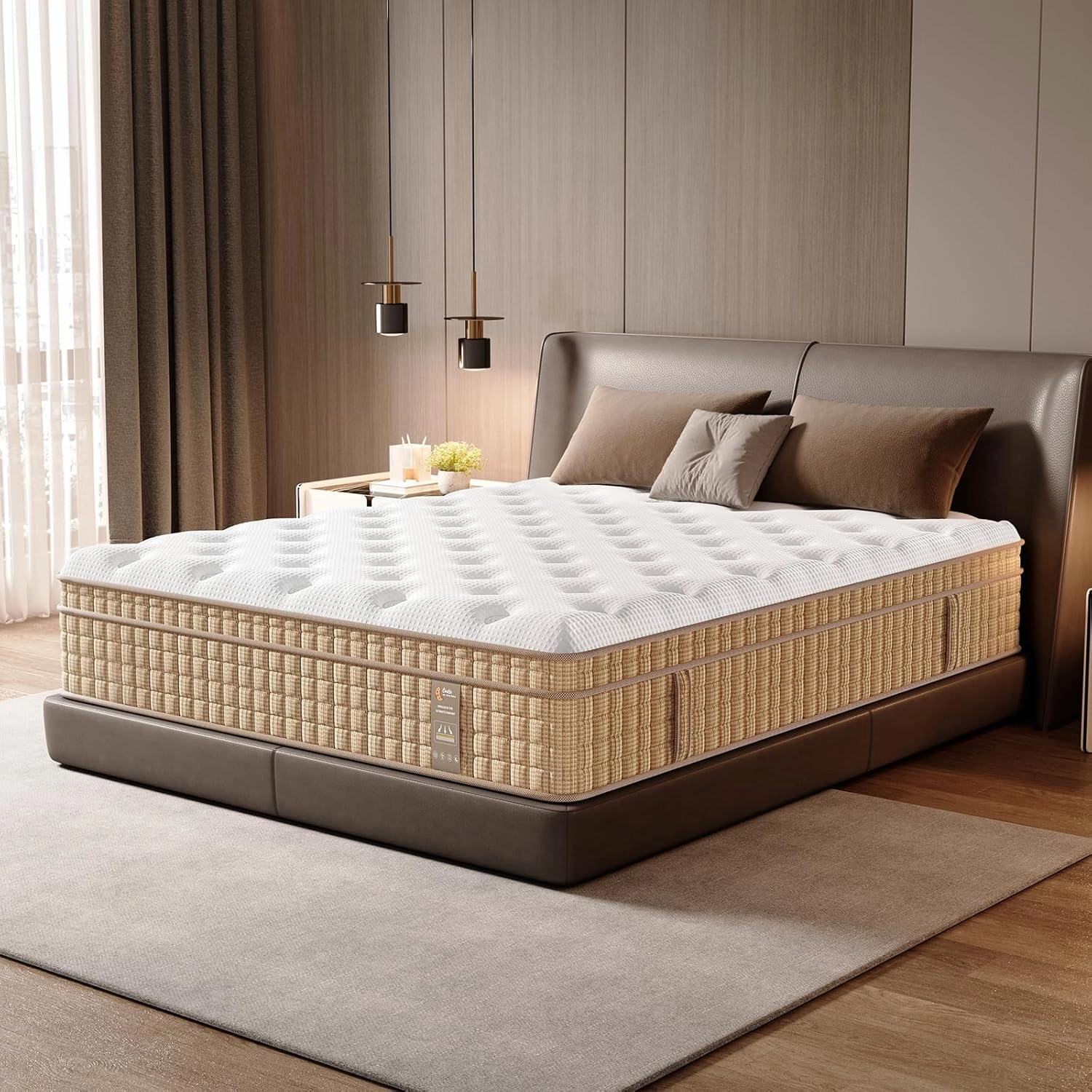BedStory King Mattress 12 Inch Hybrid Plush Mattresses Gel Memory Foam & Pocket Spring Bed for Back Pain Relief, Fiberglass-Free, CertiPUR-US