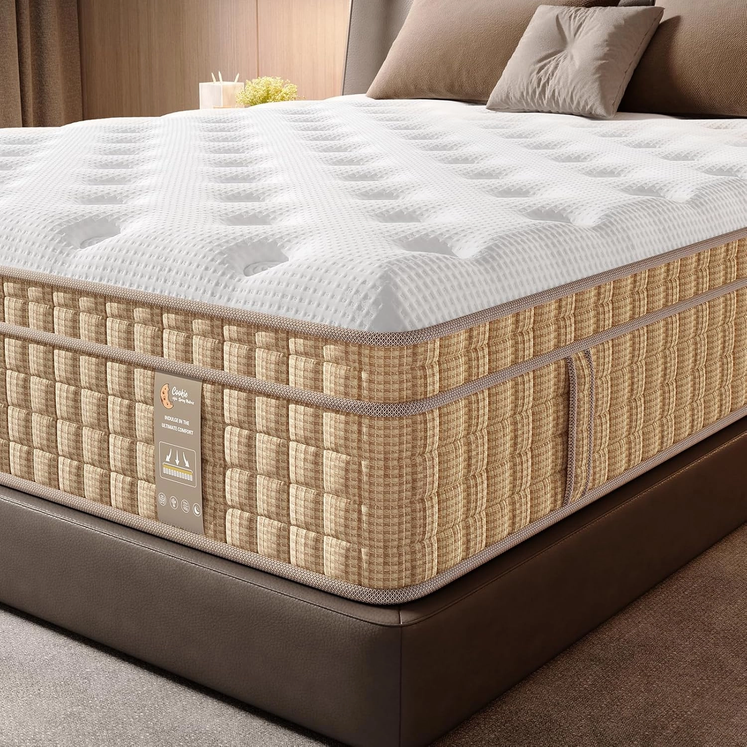 BedStory King Mattress 12 Inch Hybrid Plush Mattresses Gel Memory Foam & Pocket Spring Bed for Back Pain Relief, Fiberglass-Free, CertiPUR-US