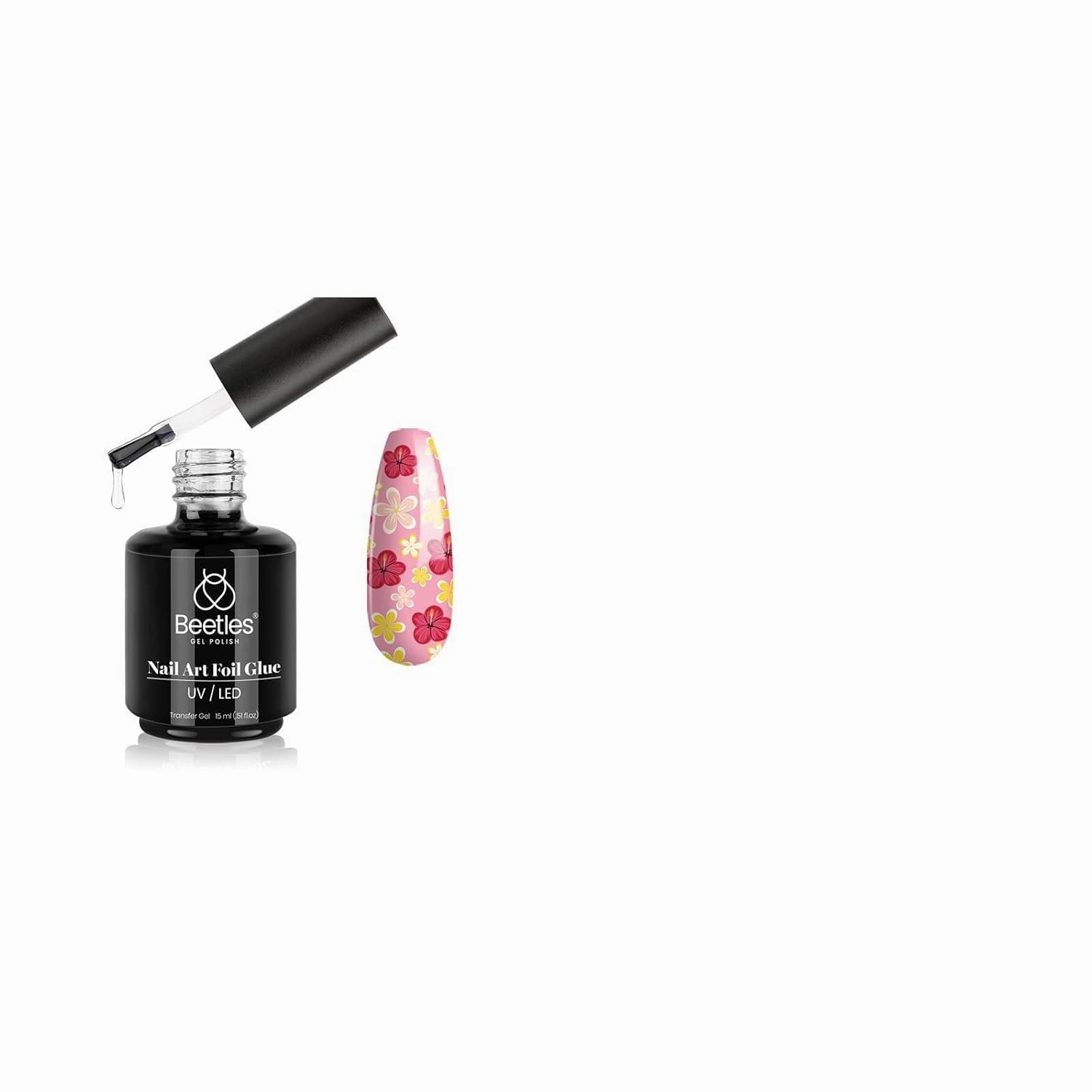 Beetles Nail Foil Glue Nail Art Foil Glue Gel 16 Sizes 192Pcs Medium Oval Tipex Instant Apex Nail Tips